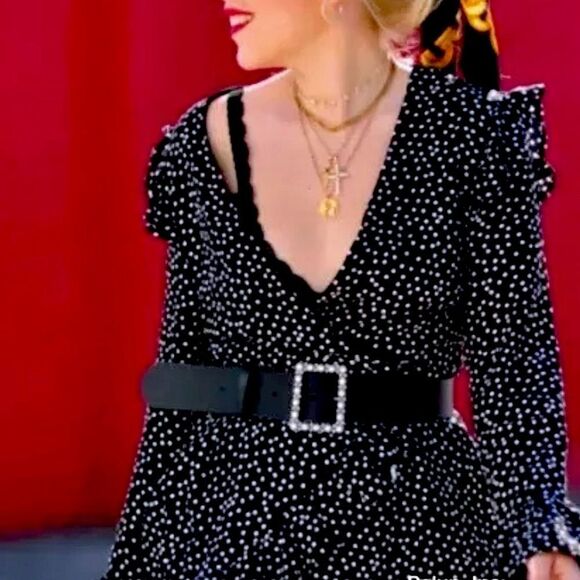 Zara Black & White Polka Dot Mini Dress w/Shorts Size XS - Picture 4 of 15